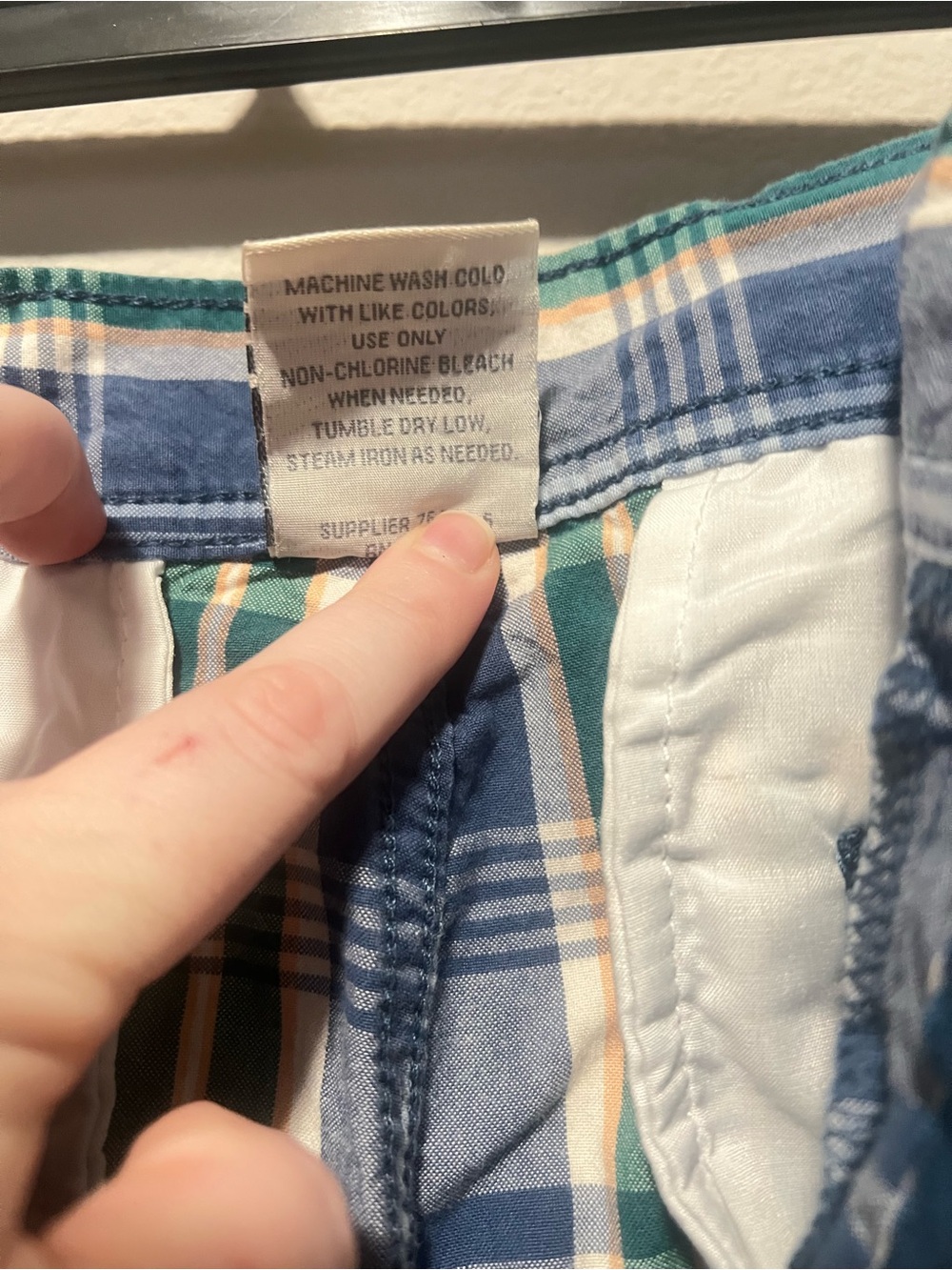 St. John's Bay Blue Plaid Shorts - Picture 6 of 8